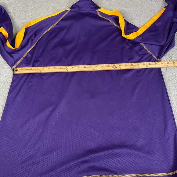 LA Lakers Sweater Mens XXL Purple Yellow 1/4 Zip Long Sleeve Athletic Jacket - Picture 8 of 12